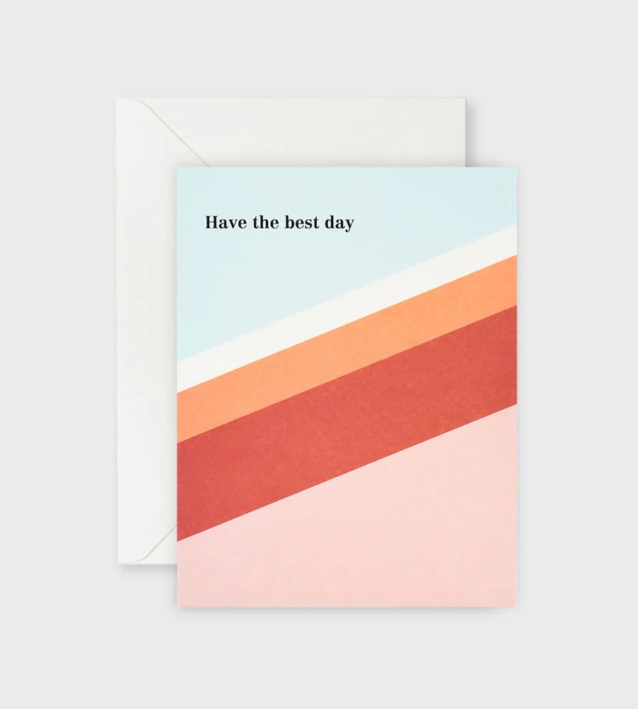 Lettuce Card | Have the Best Day Red & Orange Stripe