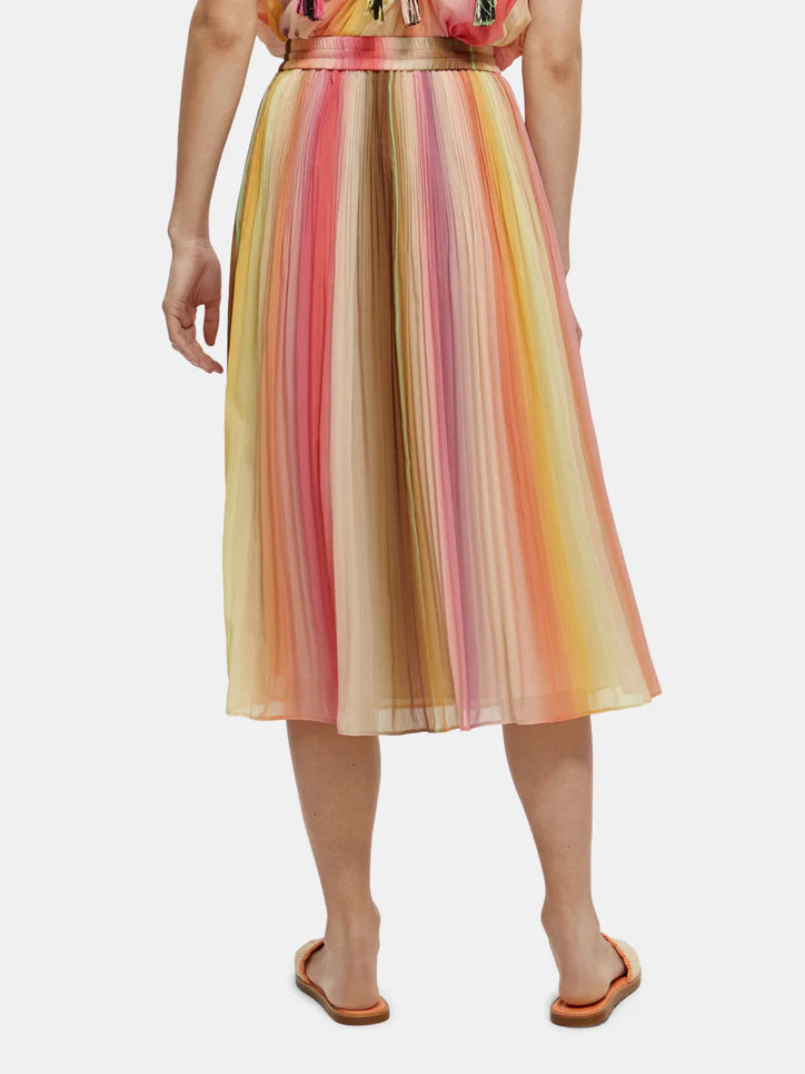 Pleated Chiffon Midi Skirt