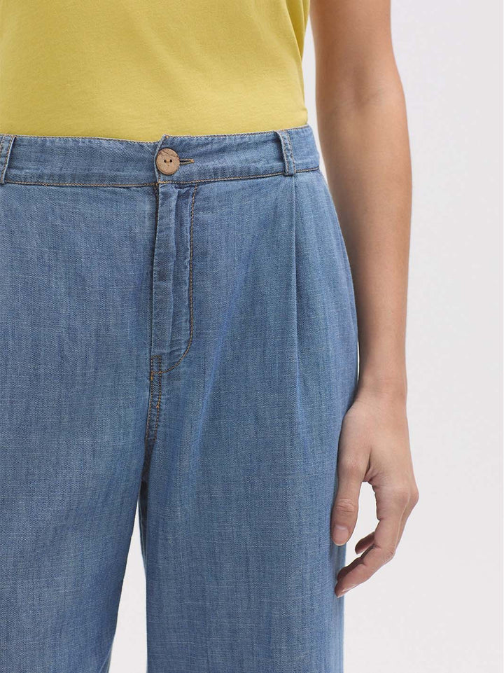 Darted Denim Trousers