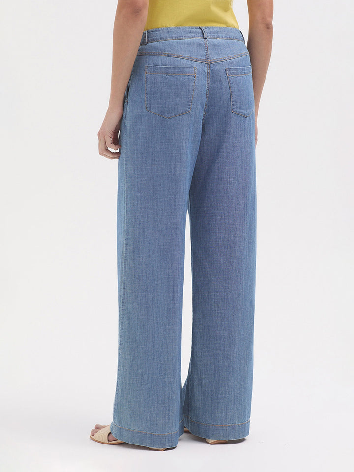 Darted Denim Trousers