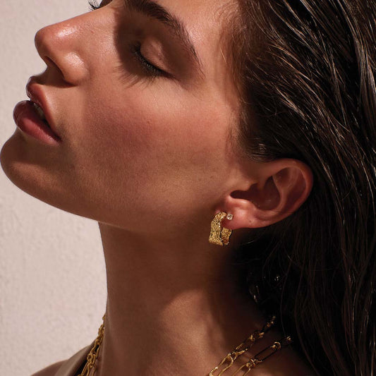 Eterna Hoop Earrings | Yellow Gold Plate