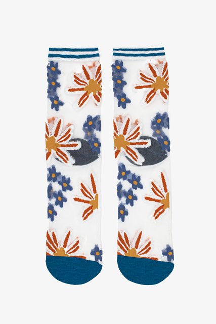 Flower Sheer Sock | Toffee