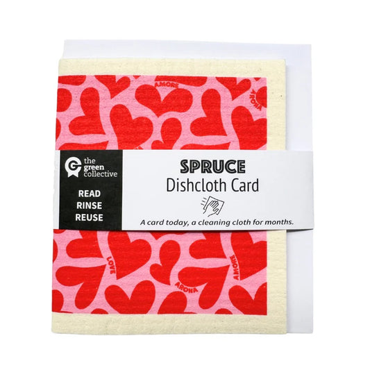 Spruce Dishcloth Card | Hearts