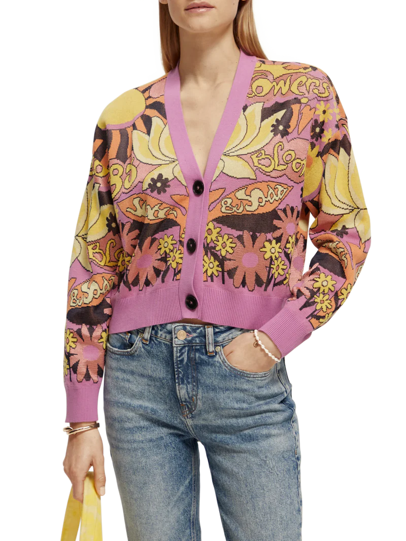Flower Jacquard Cardigan