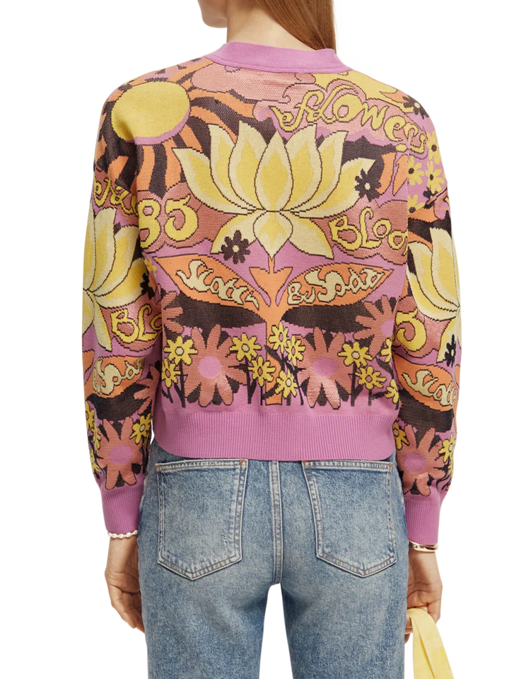 Flower Jacquard Cardigan