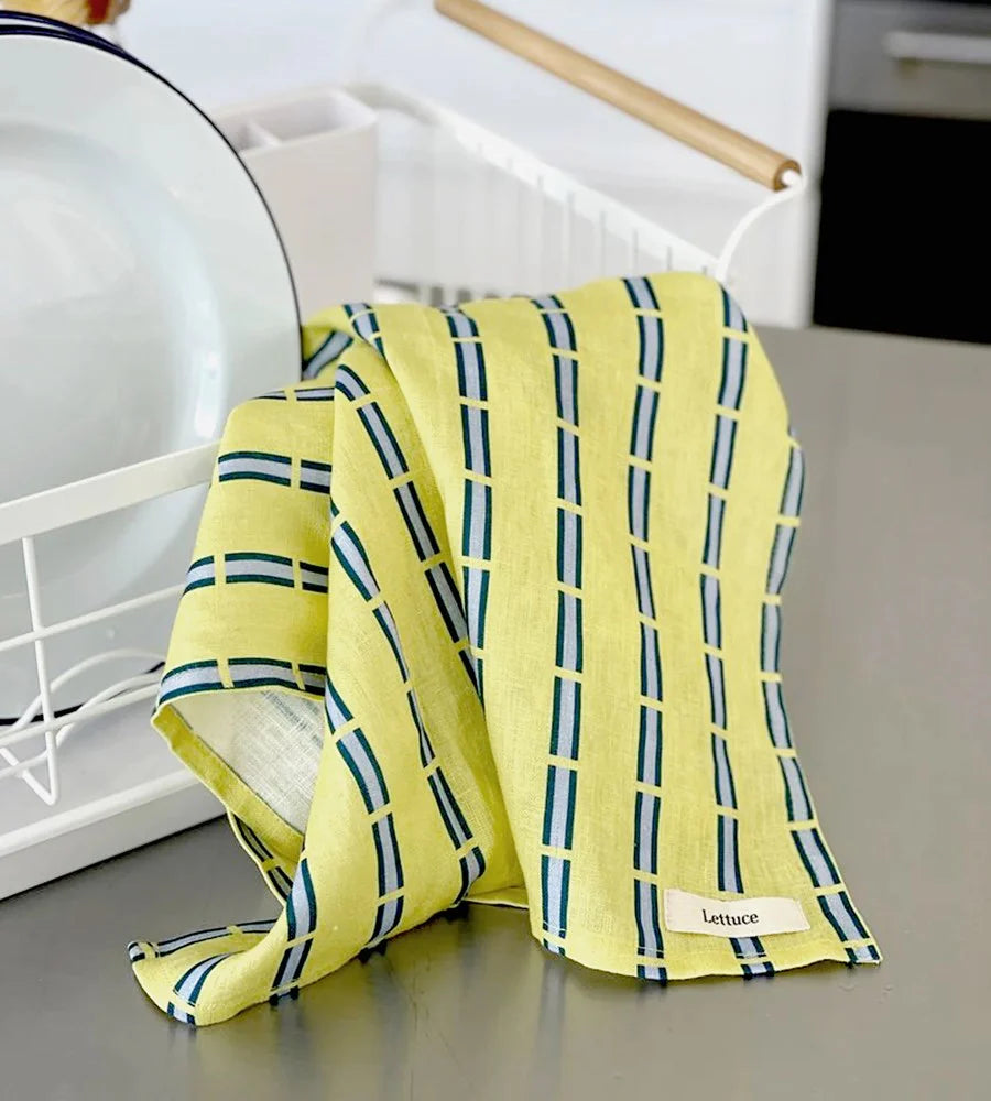 Lettuce Tea Towel | Ribbon Stripe