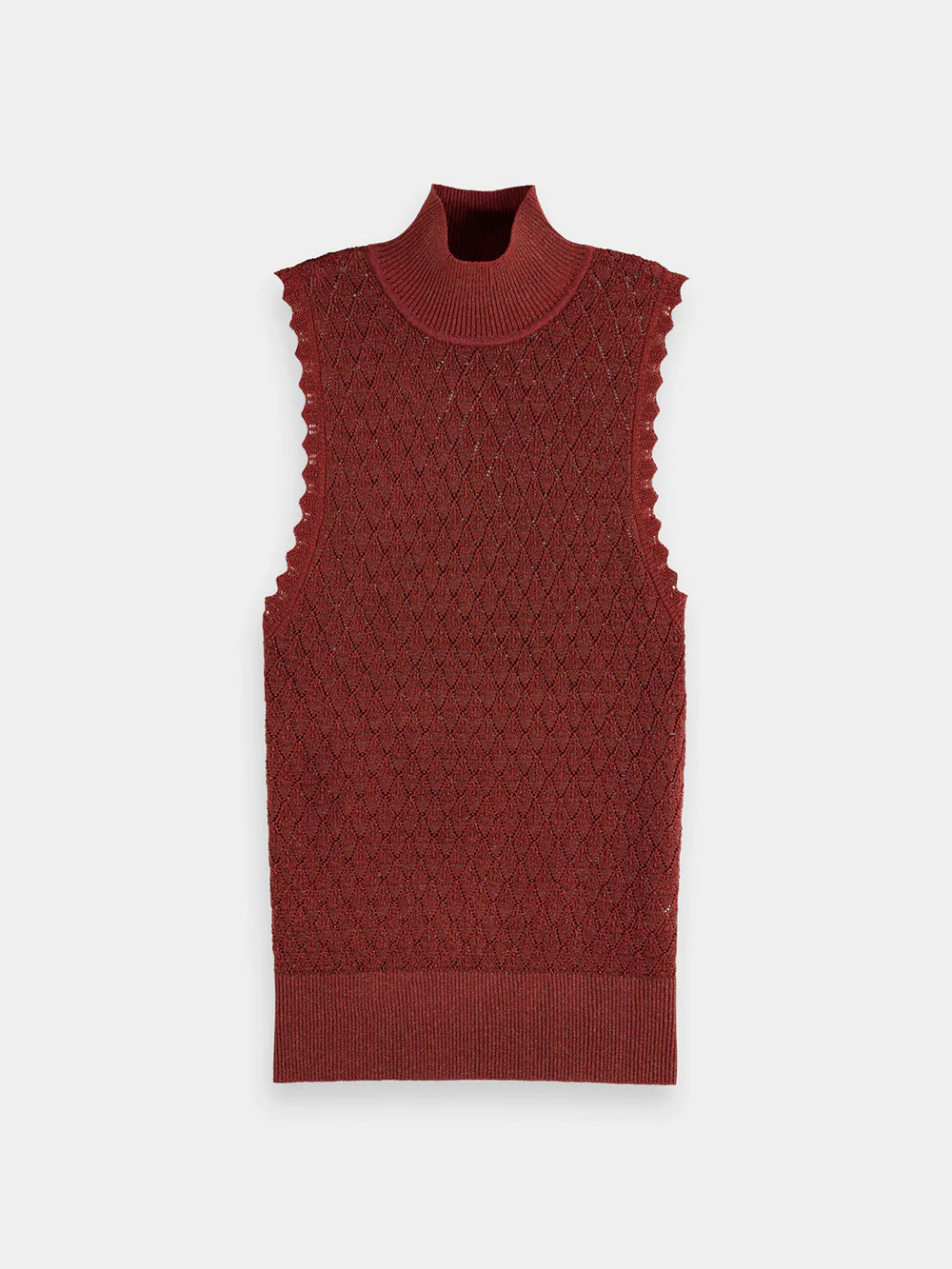 Metallic Pointelle Knitted Tank