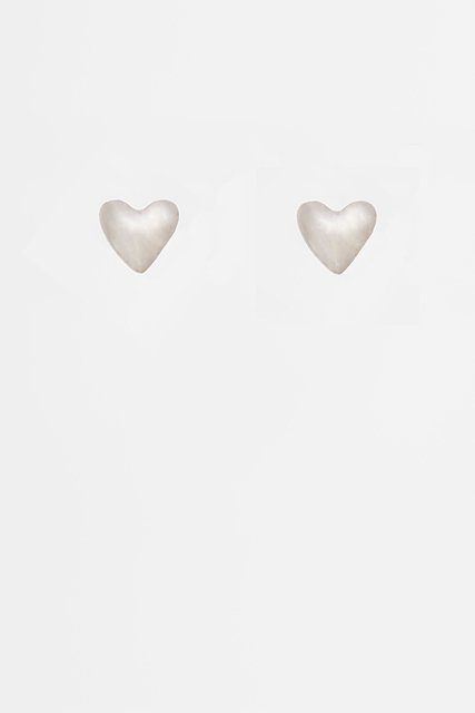 Mini Heart Stud Earring | Silver