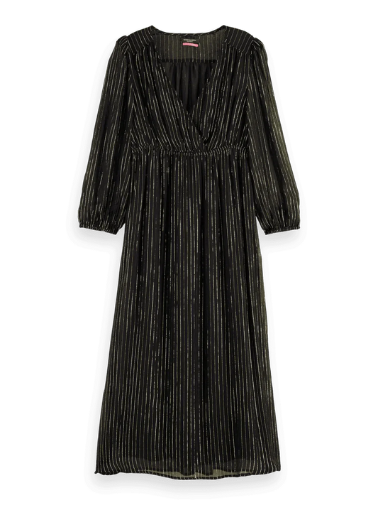 Midi Dress with Lurex and Puff