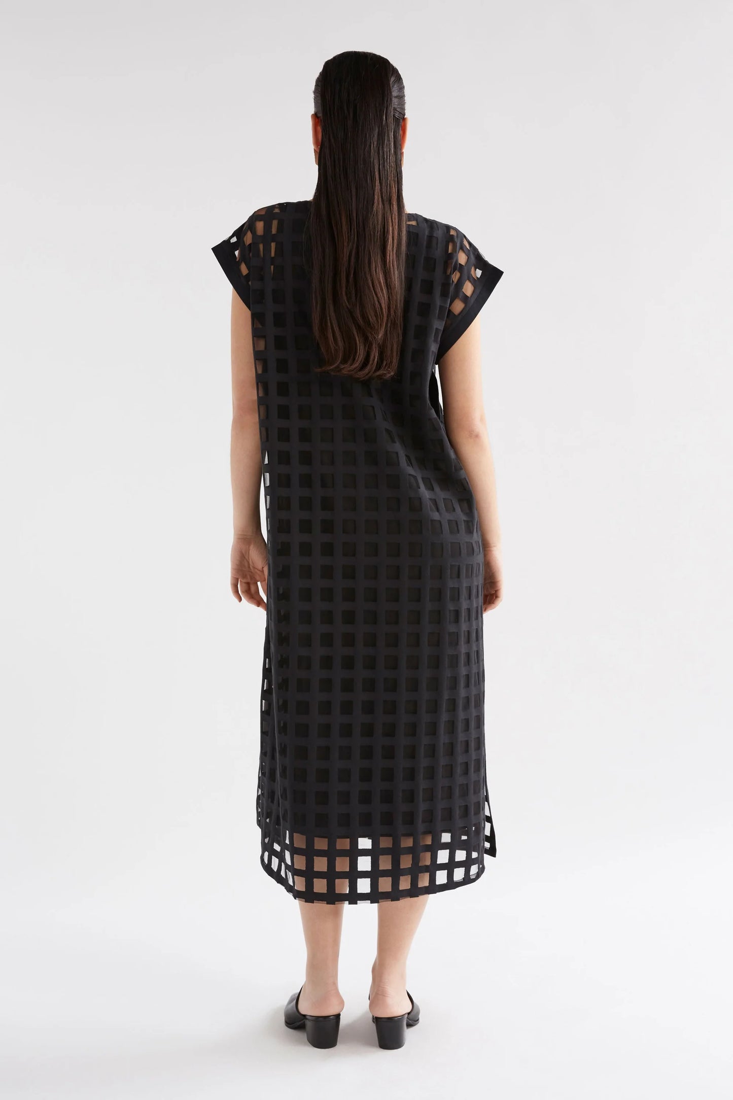 Grid Burnout Midi Dress