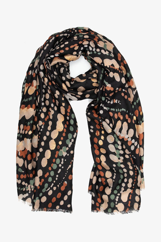 Black Multi Spot Scarf