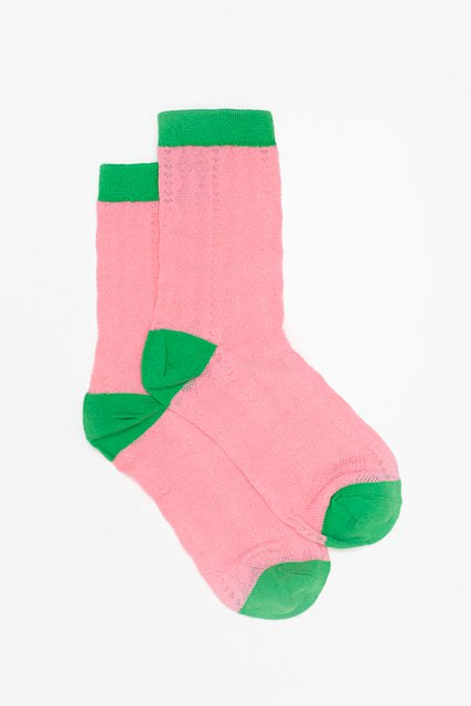 Netting Sock | Pink & Green