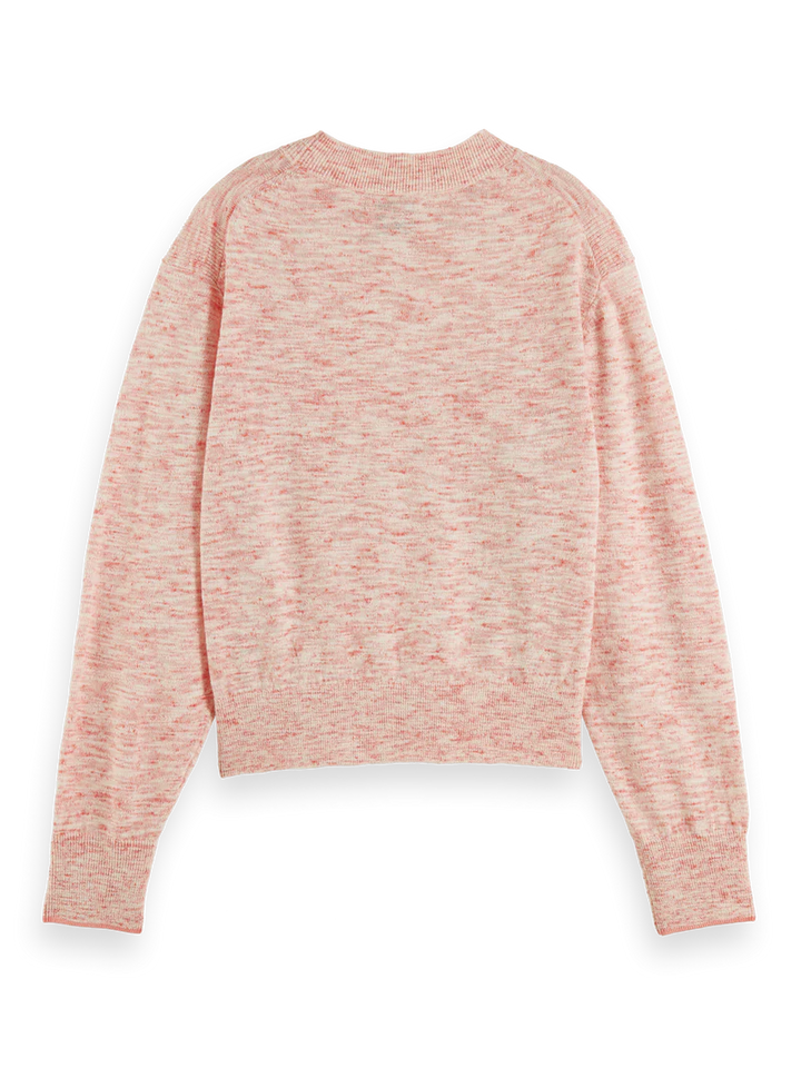 Pointelle Detail Crewneck Sweater
