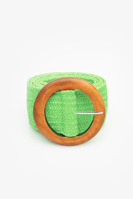 Rattan Stretch Belt | Green