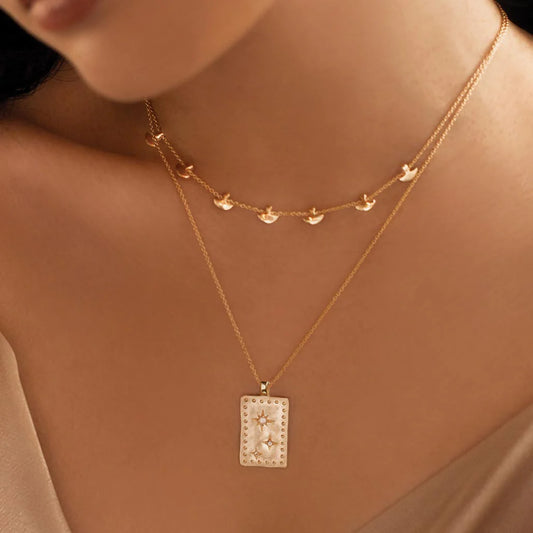 Rectangle Necklace | Yellow Gold