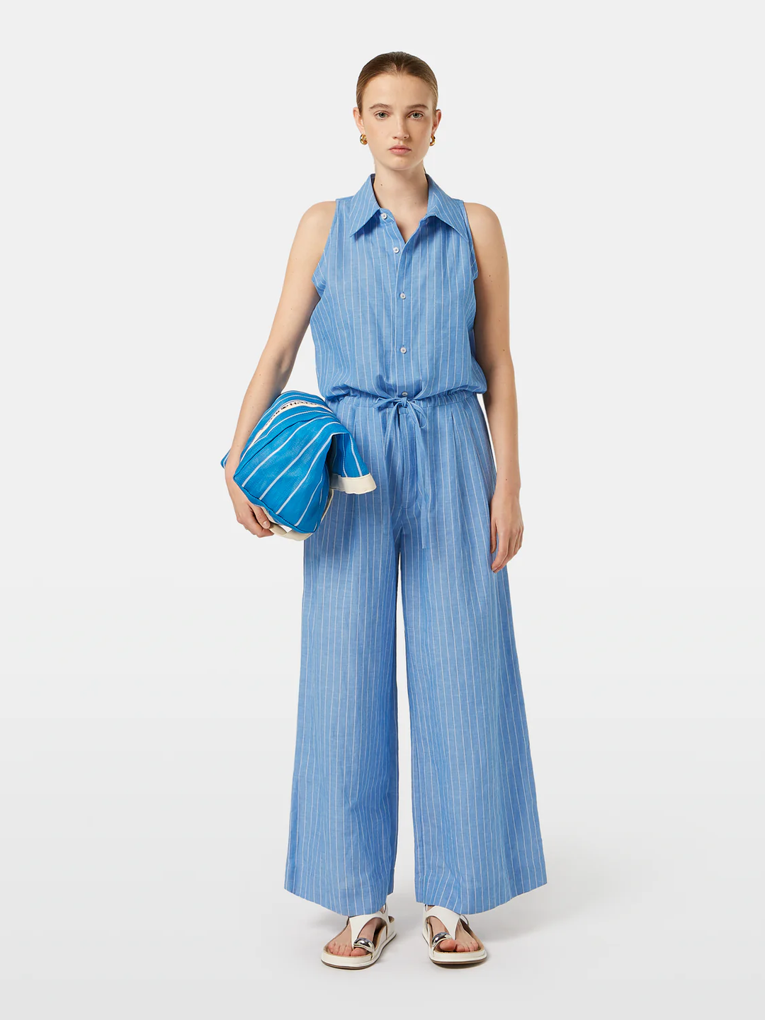 Halter Neck Linen Jumpsuit