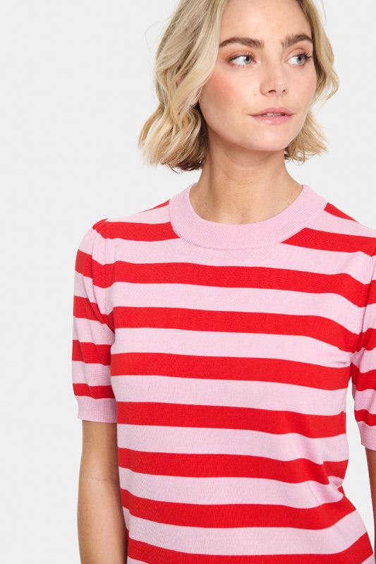 Mila Striped Short Sleeve Pullover