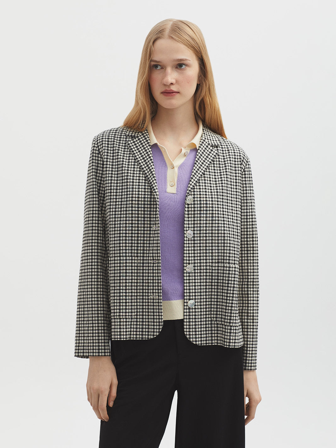 Twotone Check Seersucker Blazer