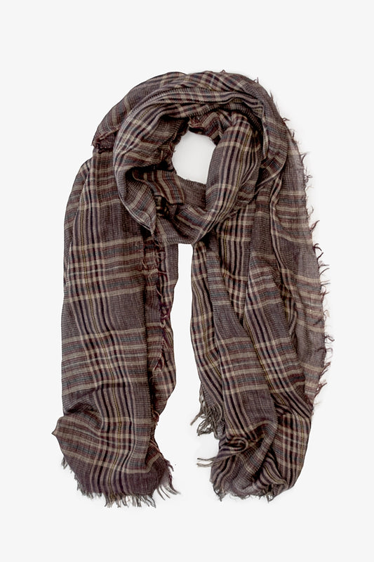 Serene Plaid Scarf | Autumn Merlot