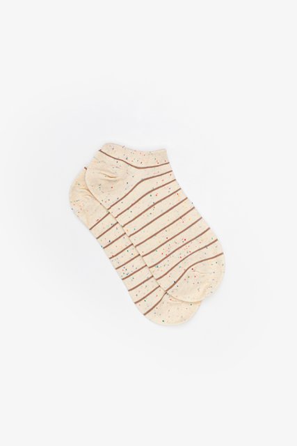 Ankle Sock | Fleck and Taupe Stripe