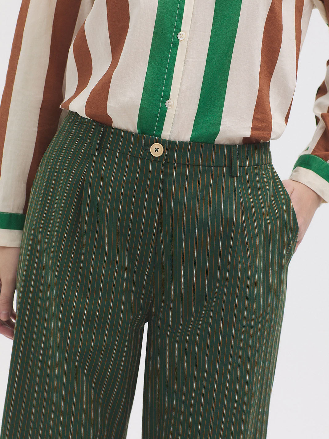 Two Toned Striped Trousers