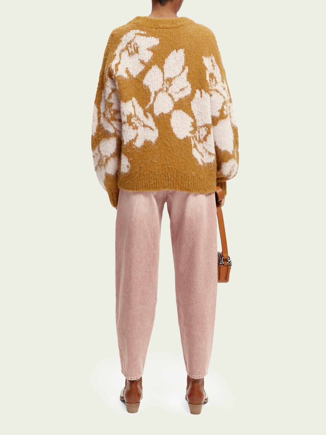 Brushed Abstract Floral Sweater