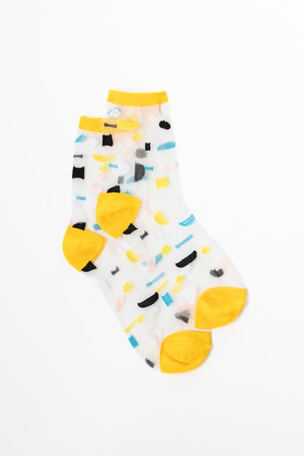 Sheer Sock | Yellow Shapes