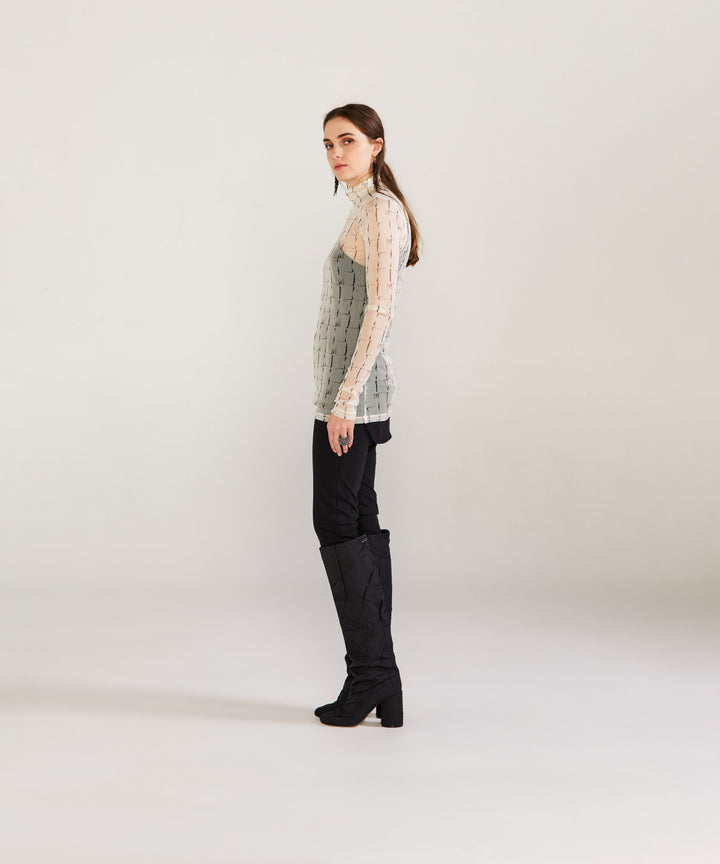 Print Fitted Translucent Tunic - Framework Print