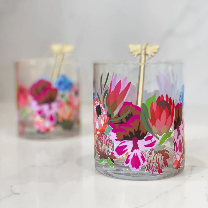Botanic Blooms Glass Set of 4
