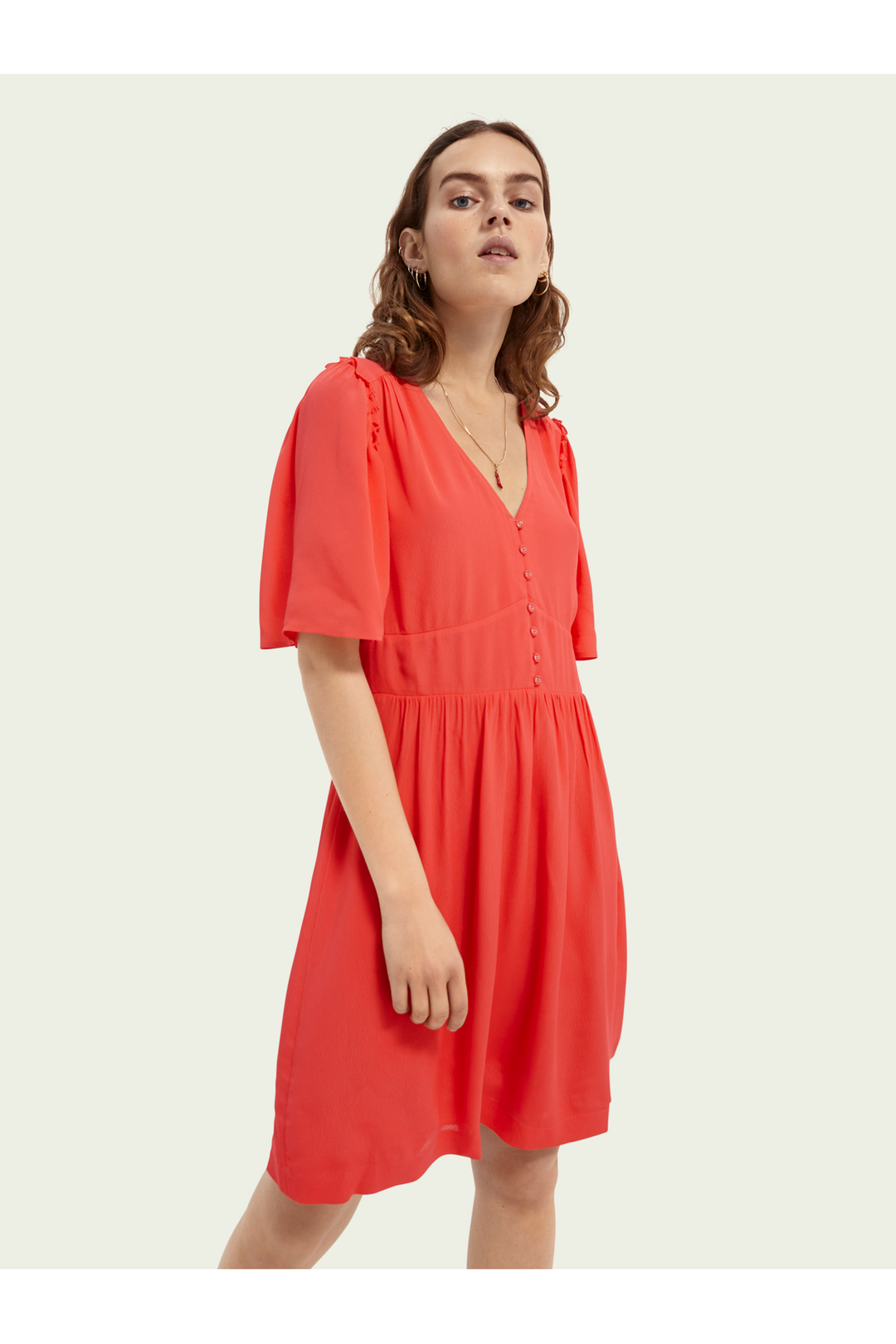 Printed Dress with Fitted Waist