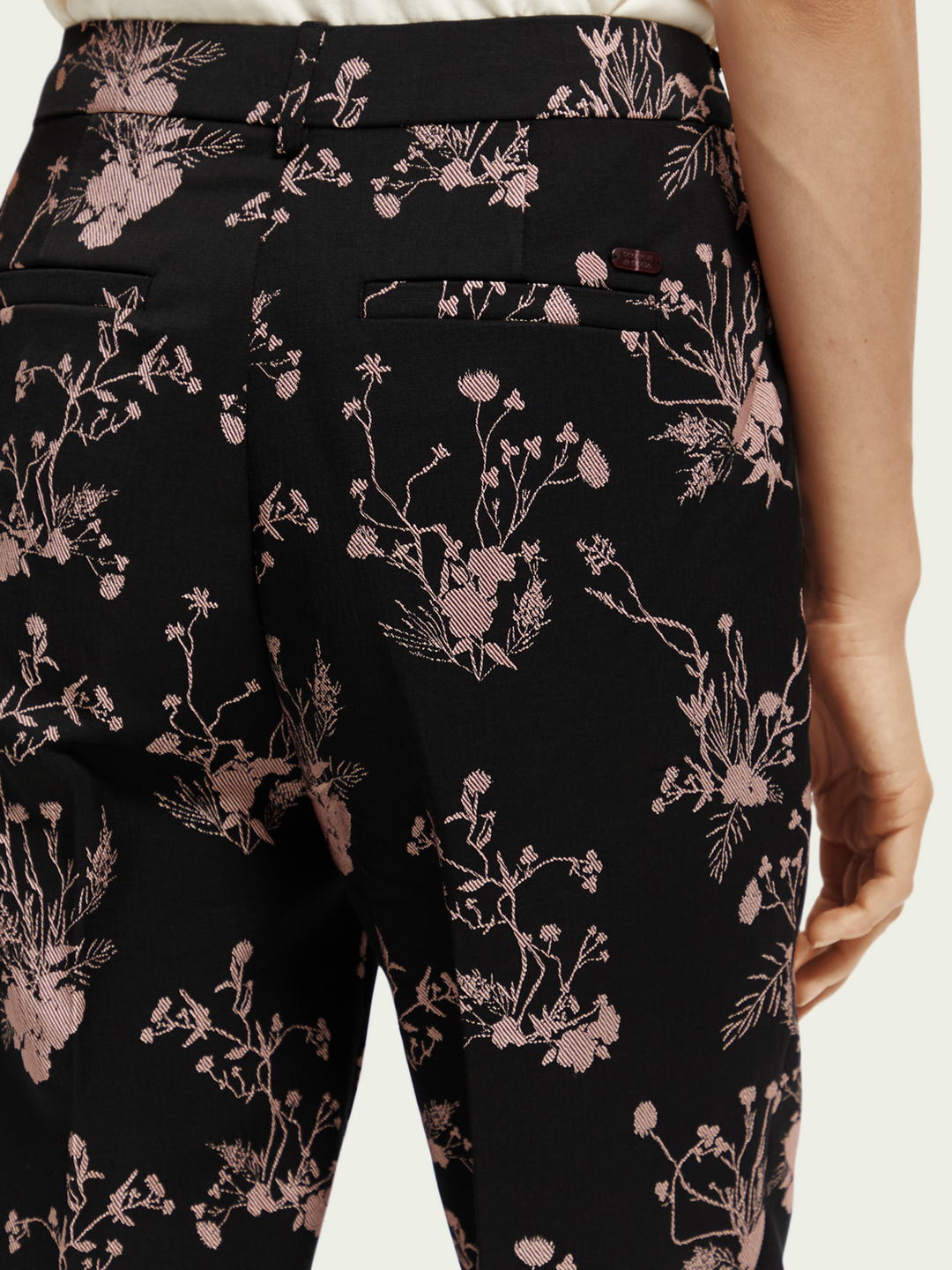 High-Rise Tapered Jacquard Trousers