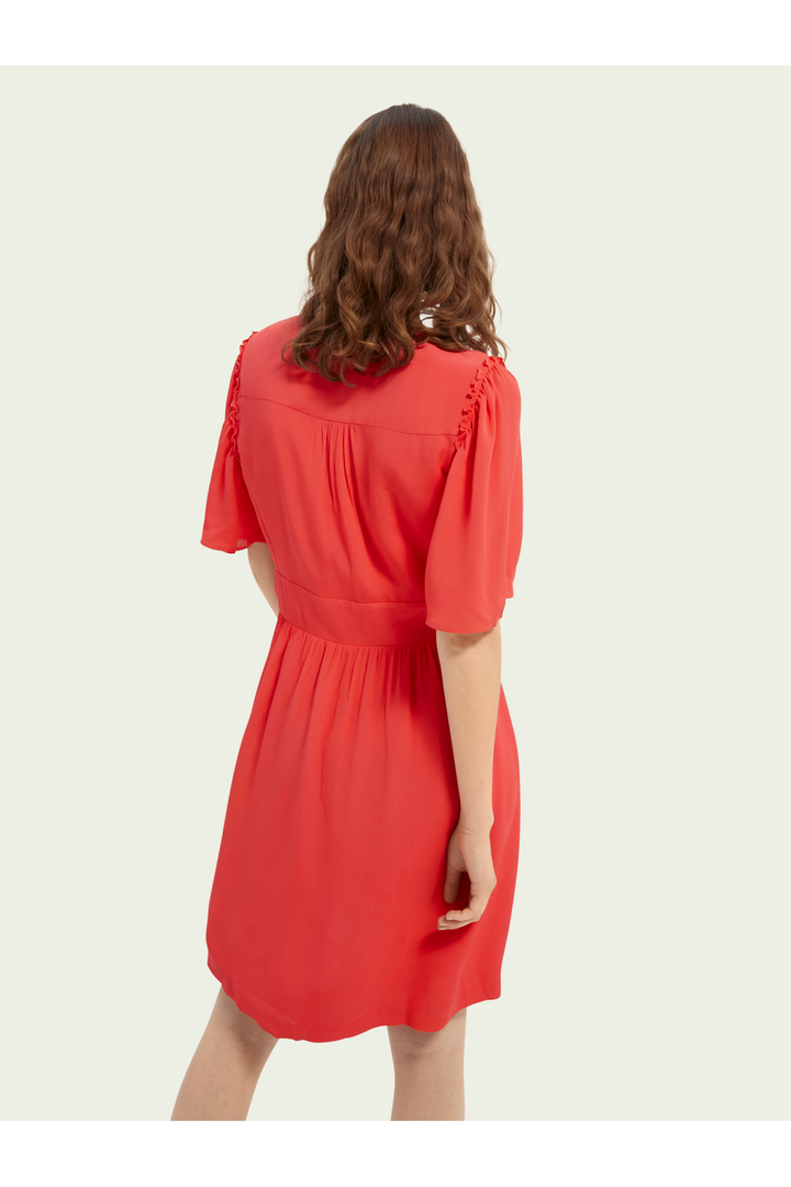 Printed Dress with Fitted Waist